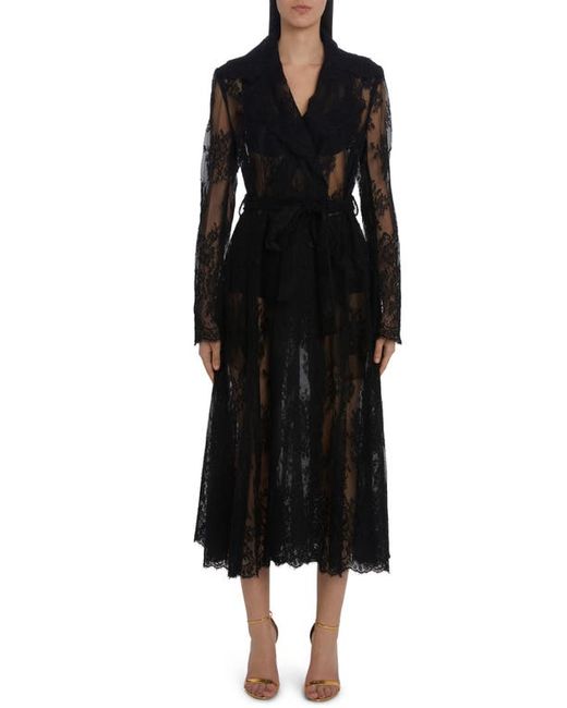 Dolce & Gabbana Sheer Lace Trench Coat in at