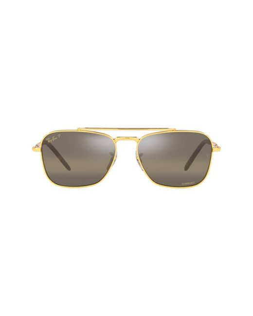 Ray-Ban New Caravan 58mm Polarized Square Sunglasses in Legend Gold Grad Dark at