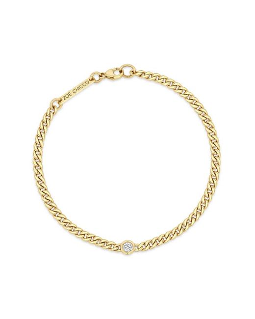 Zoe Chicco 14K Gold Curb Chain Diamond Bracelet in at