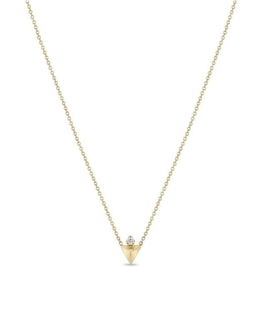 Zoe Chicco 14K Gold Diamond Pyramid Pendant Necklace in at