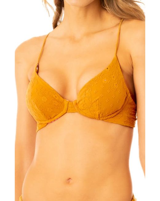Maaji Caramel Brown Eleonora Reversible Underwire Bikini Top in at Small