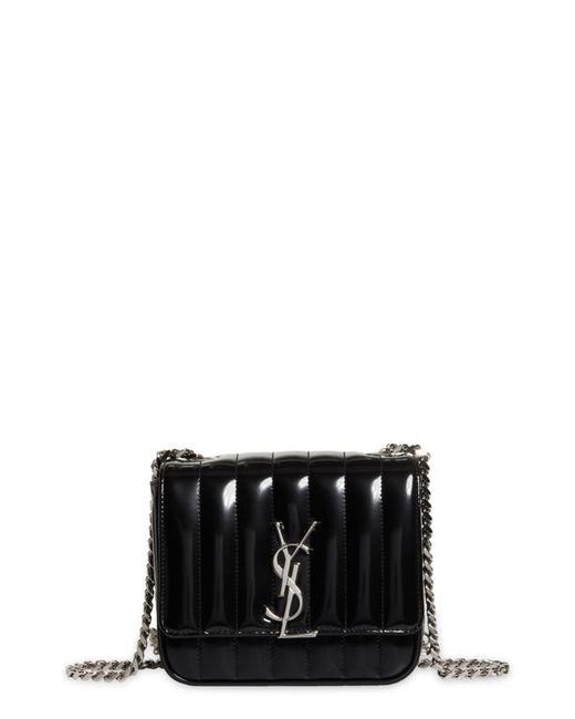 Saint Laurent Small Vicky Quilted Crossbody Bag in at