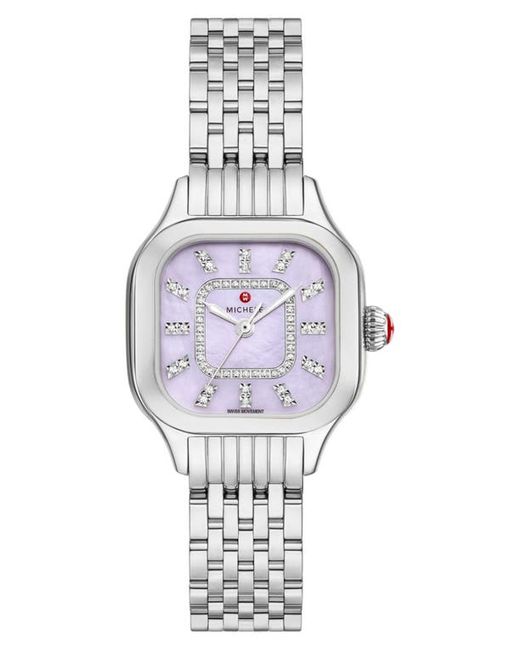 Michele Meggie Diamond Dial Bracelet Watch 29mm in Lavender at