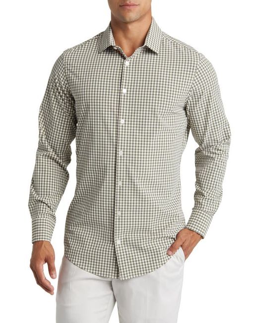 Mizzen+Main Leeward Trim Fit Gingham Performance Button-Up Shirt in at Small