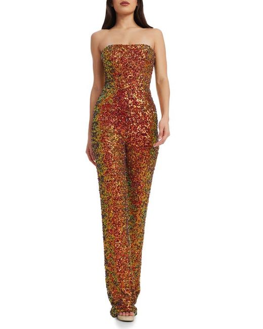 Dress the population Andy Sequin Strapless Jumpsuit in at X-Small