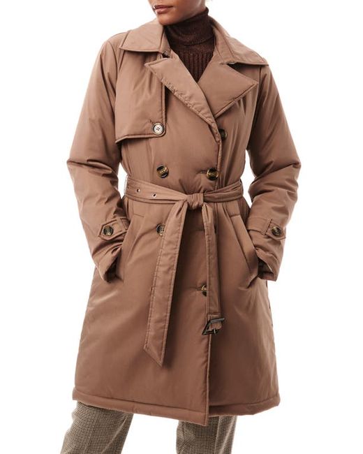 Bernardo Belted Water Resistant Puffer Trench Coat at X-Small