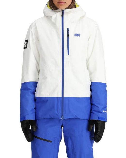 Outdoor Research Tungsten II GORE-TEX Waterproof Snow Jacket in Snow/Ultramarine at X-Small