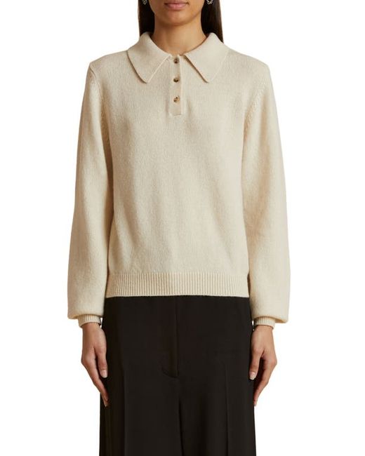Khaite Joey Collar Cashmere Blend Sweater in at X-Small