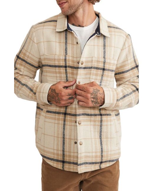 Marine Layer Plaid Flannel Snap-Up Shirt Jacket in at Small
