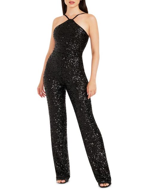 Dress the population Darian Sequin Halter Jumpsuit in at