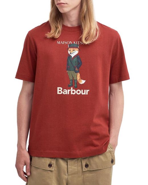 Barbour x Maison Kitsuné Cotton Logo Graphic T-Shirt in at