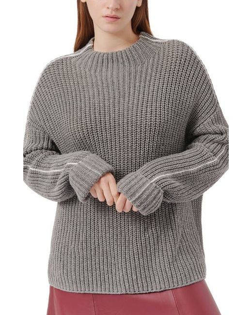 ATM Anthony Thomas Melillo Piped Wool Blend Funnel Neck Sweater in at X-Small