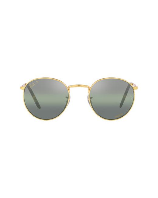 Ray-Ban New Round 53mm Gradient Polarized Phantos Sunglasses in Gold at