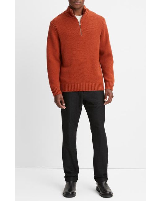 Vince Relaxed Fit Quarter Zip Wool Cashmere Sweater in at Small