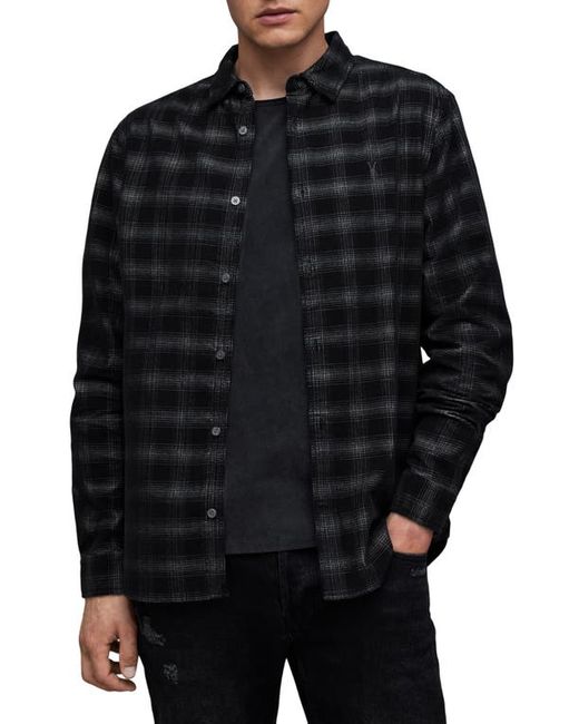 AllSaints Eastburn Plaid Button-Up Shirt in at Small R