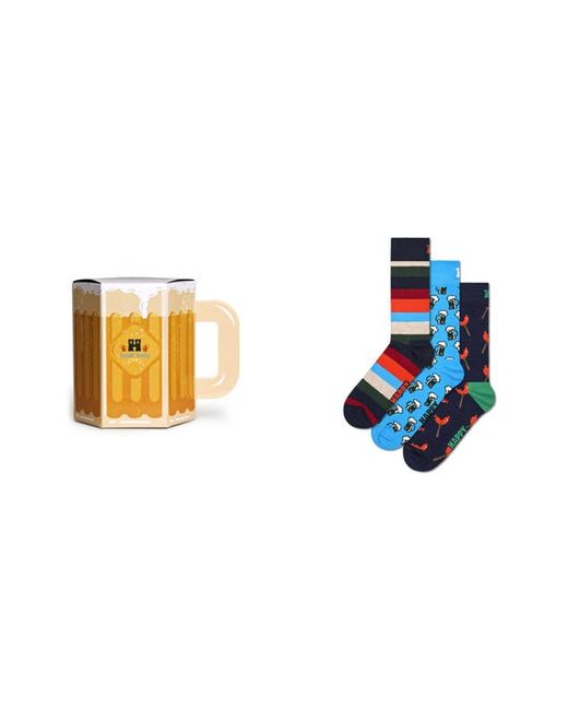 Happy Socks Assorted 3-Pack Crew Socks Gift Set in at