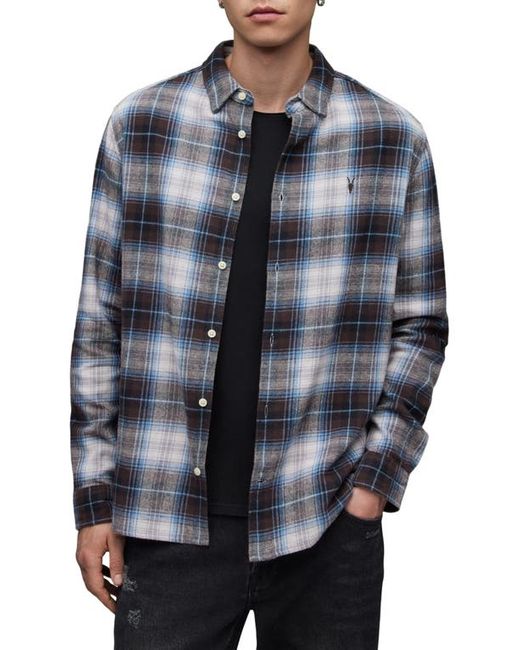 AllSaints Valens Plaid Button-Up Shirt in at Small R