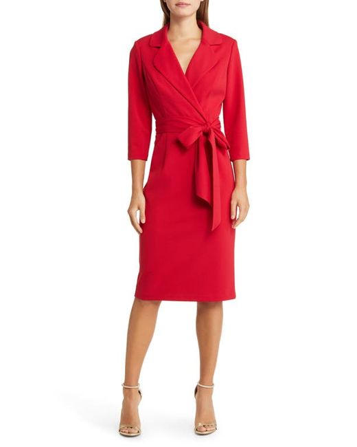 Adrianna Papell Tie Belt Faux Wrap Cocktail Dress in at