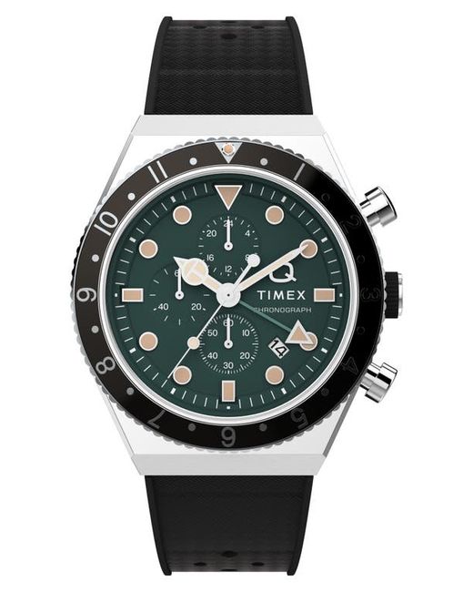 Timex® Q Timex Chronograph Silicone Strap Watch 40mm in at