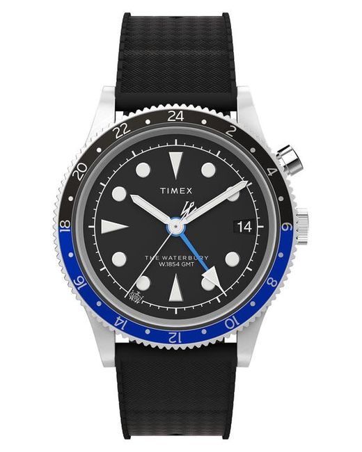 Timex® Timex Waterbury Traditional GMT Rubber Strap Watch 39mm in at