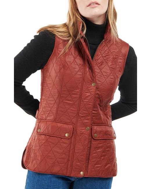 Barbour Wray Fleece Lined Vest in Burnt Henna at