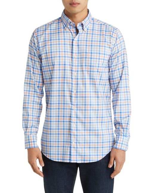 Peter Millar Orin Crown Lite Check Stretch Button-Up Shirt in at Small