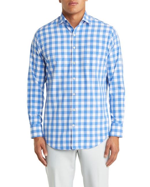 Peter Millar Van Ness Check Stretch Performance Poplin Button-Up Shirt in at Small
