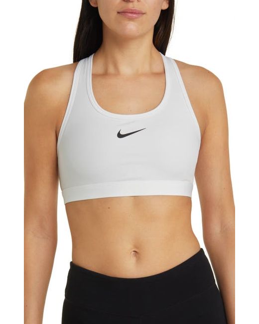 Nike Dri-FIT Padded Sports Bra in White/Stone Mauve/Black at