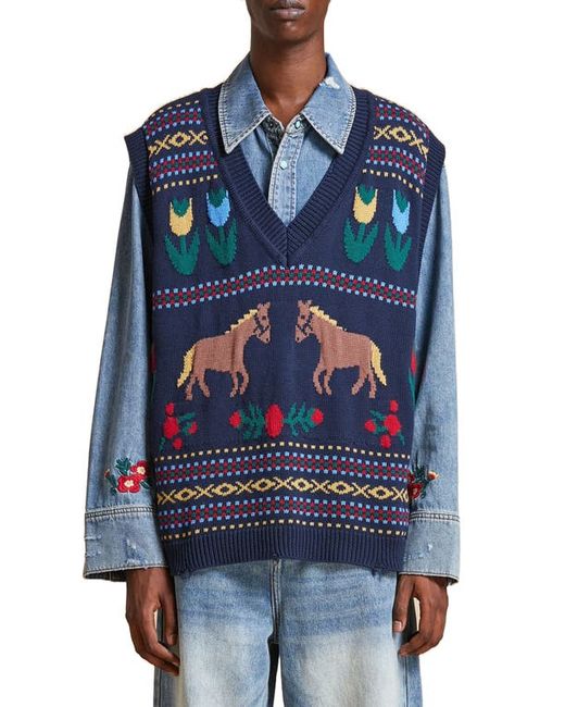 Profound Horse Isles Distressed Sweater Vest in at