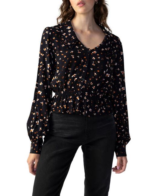 Sanctuary Print Peplum Blouse in at Small