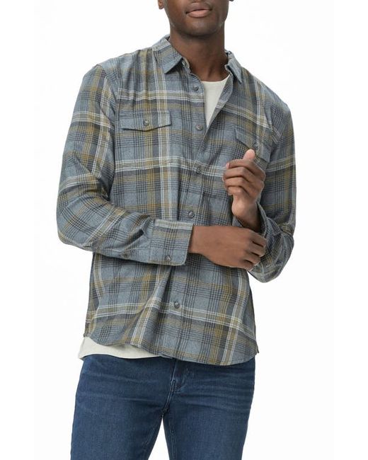Paige Everett Plaid Flannel Button-Up Shirt in at Medium