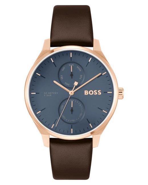 Boss Tyler Leather Strap Watch 43mm in at