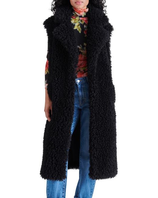 Steve Madden Giada Faux Shearling Long Vest in at X-Small