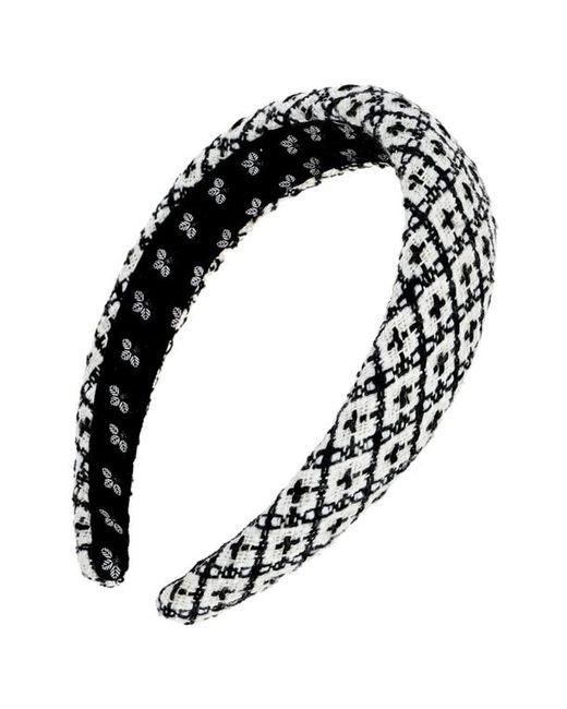 L. Erickson Claret Tweed Padded Headband in Black at