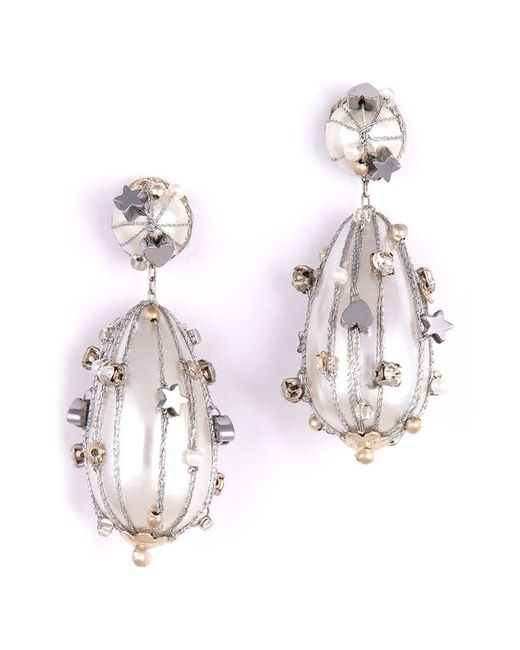 Deepa Gurnani Cora Imitation Pearl Drop Earrings in at