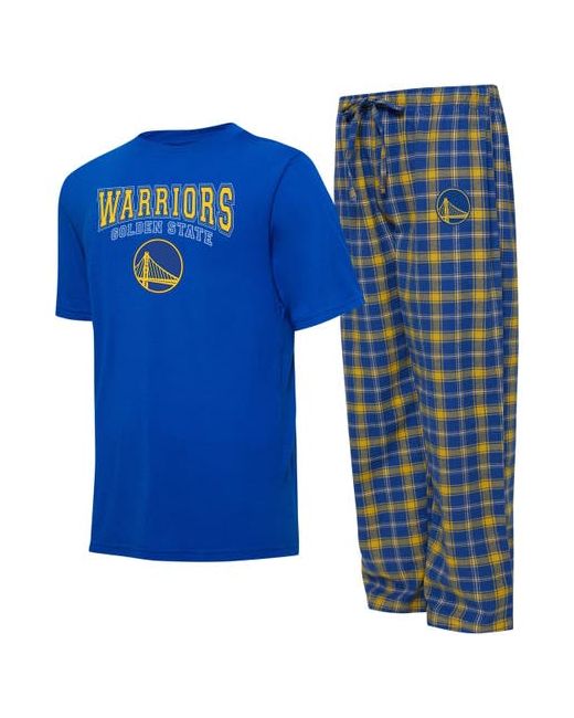 College Concepts Gold State Warriors Arctic T-Shirt Pajama Pants Sleep Set at Small