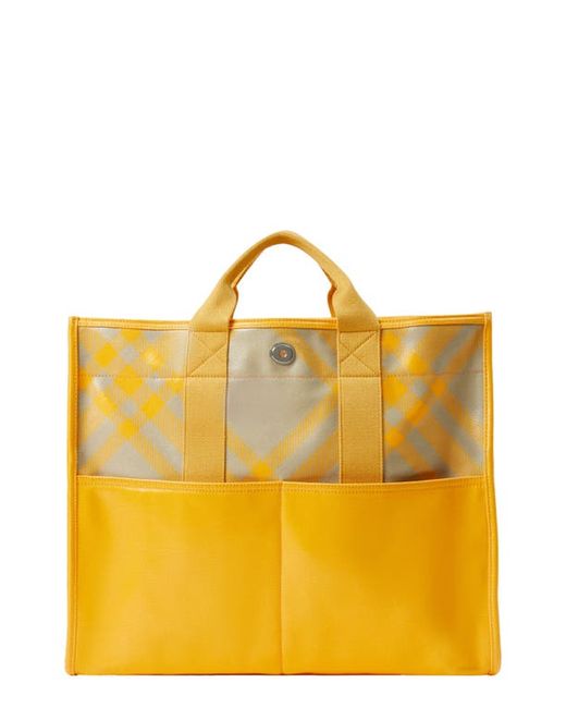 Burberry Large Check Canvas Tote in at