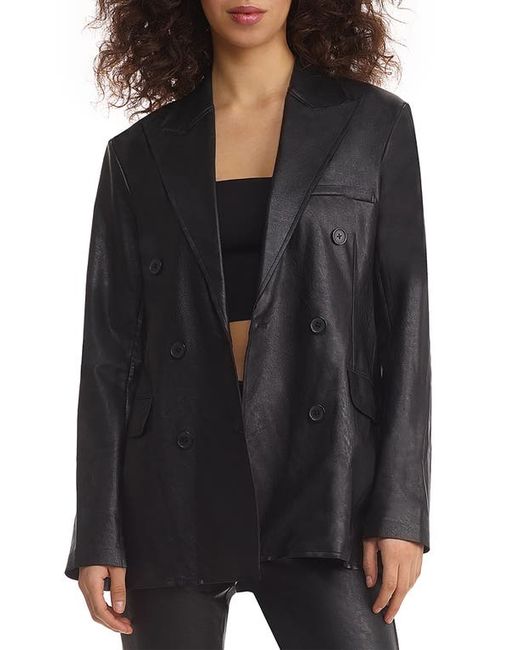 Commando Oversize Double Breasted Faux Leather Blazer in at Small