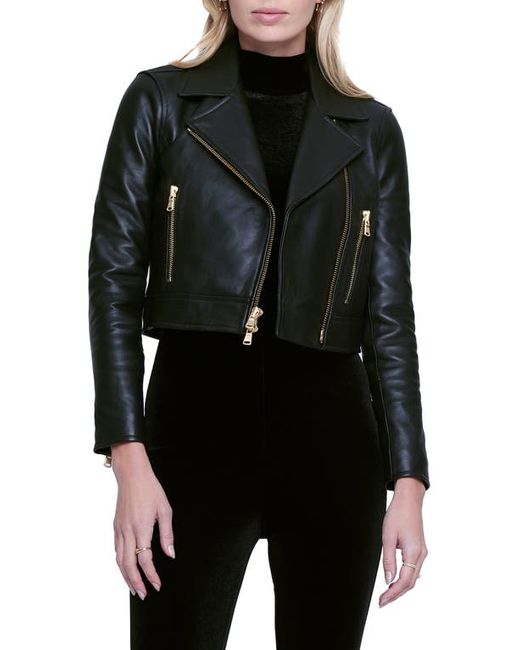 L'agence Onna Crop Leather Jacket in at X-Small