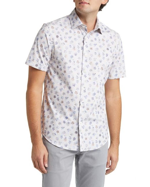 Bugatchi Miles OoohCotton Short Sleeve Button-Up Shirt in at