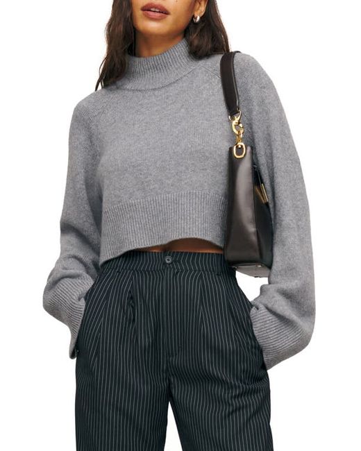Reformation Garrett Turtleneck Recycled Cashmere Blend Crop Sweater in at X-Small