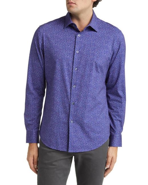 Bugatchi OoohCotton James Abstract Print Stretch Cotton Button-Up Shirt in at Small