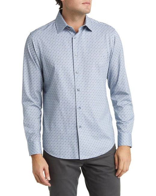 Bugatchi OoohCotton James Plaid Print Stretch Cotton Button-Up Shirt in at Small