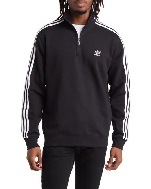 Adidas Originals 3-Stripes Half Zip Pullover in Black at Small