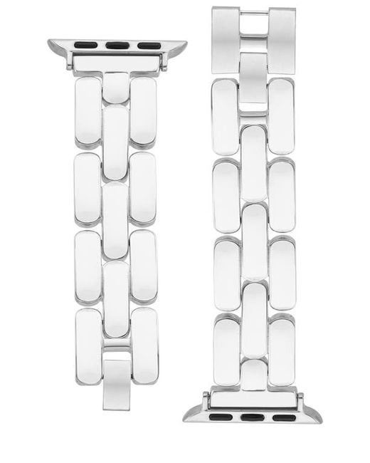 AK Anne Klein 20mm Apple Watch Watchband in Tone/White at
