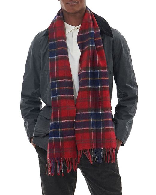 Barbour Tartan Lambswool Cashmere Fringe Scarf in at