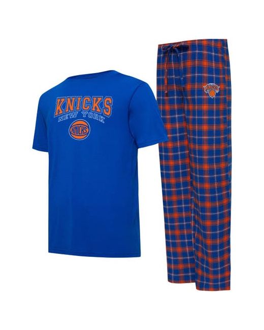 College Concepts Orange New York Knicks Arctic T-Shirt Pajama Pants Sleep Set at