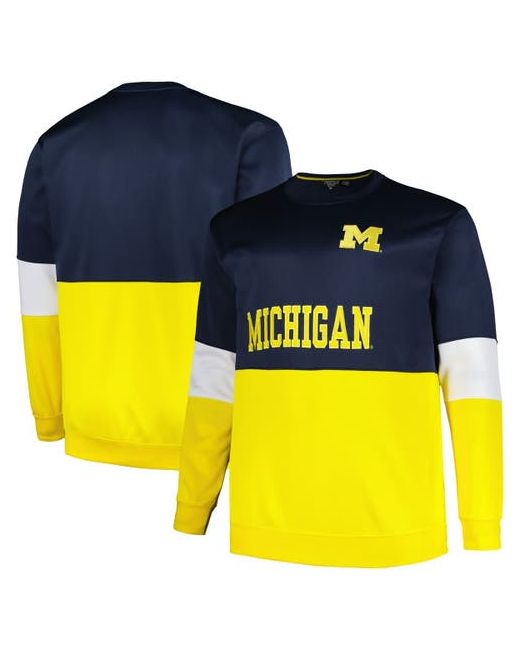 Profile Michigan Wolverines Big Tall Fleece Pullover Sweatshirt at 3Xlt