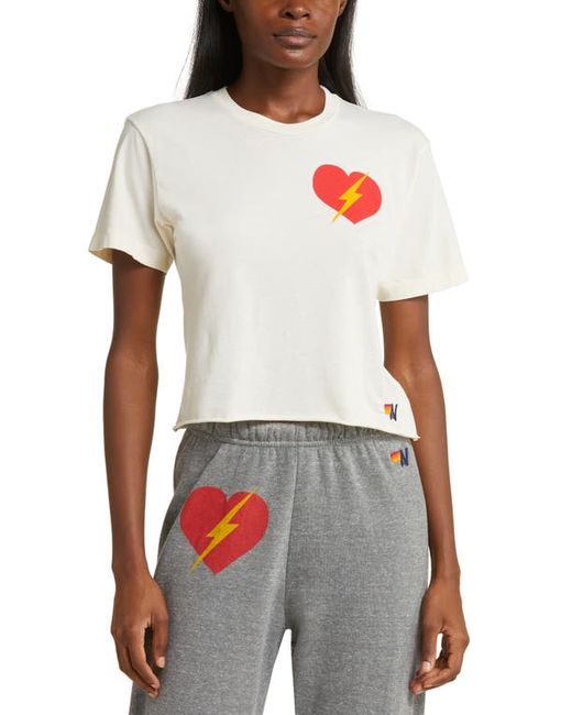 Aviator Nation Bolt Heart Cotton Blend Graphic T-Shirt