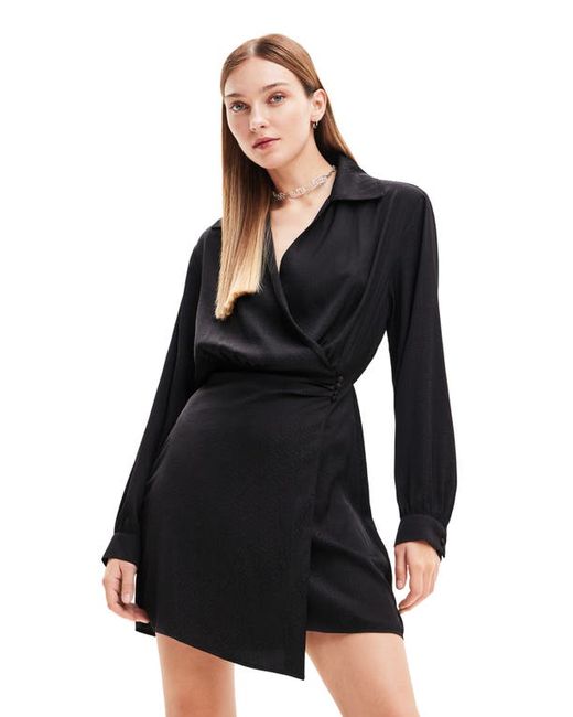 Desigual Matisse Long Sleeve Faux Wrap Dress X-Small